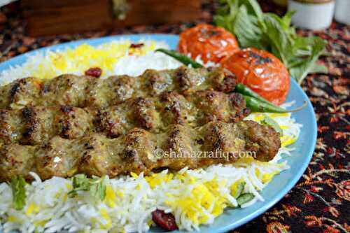 Kabab Koobeideh with Saffron Rice ~ Persian Seekh Kebab