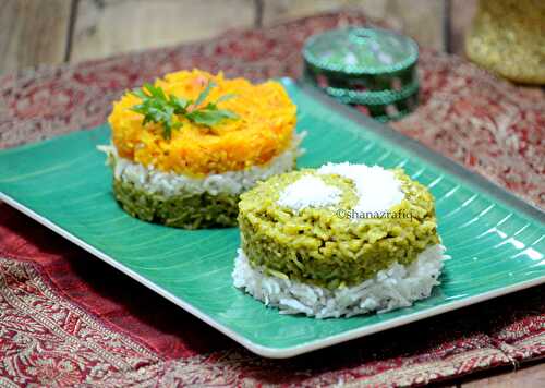 Spinach & Tomato Rice | Palak Pulao | Flag Colored Rice Recipe