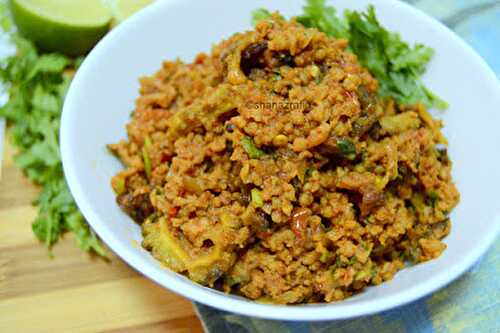 Kheema Karela ~ Mutton Mince & Bitter Gourd Curry