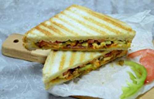 Vegetable Sandwich | Carrot & Capsicum Sandwich