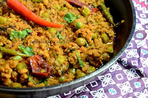 Kadhai Kheema ~ Mutton Mince & Green Peas Curry