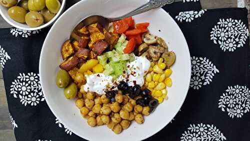 Chickpea and Grilled Sweet Potato Bowl