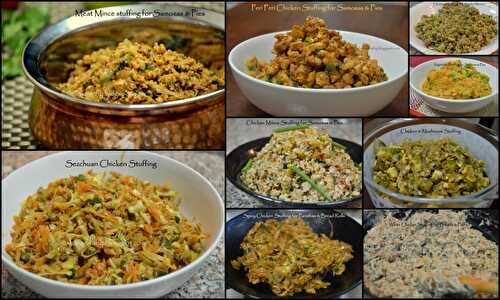 Variety of Stuffing recipes for Samosas & Pies