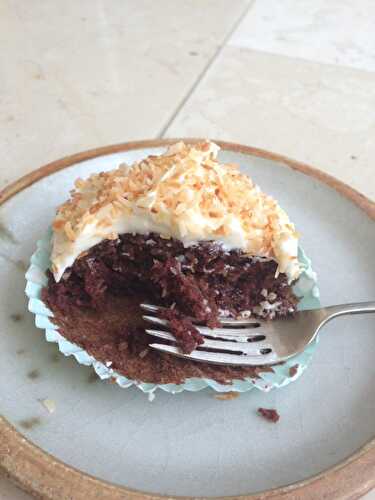 Chocolate and Toasted Coconut Cupcakes