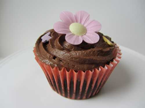 Chocolate Cupcakes Topped With Fluffy Chocolate Buttercream
