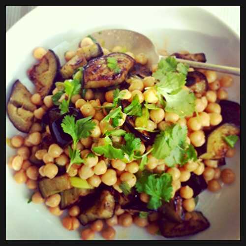 Moroccan Spiced Chickpea and Aubergine Salad