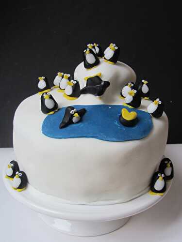 Penguin Themed Birthday Cake