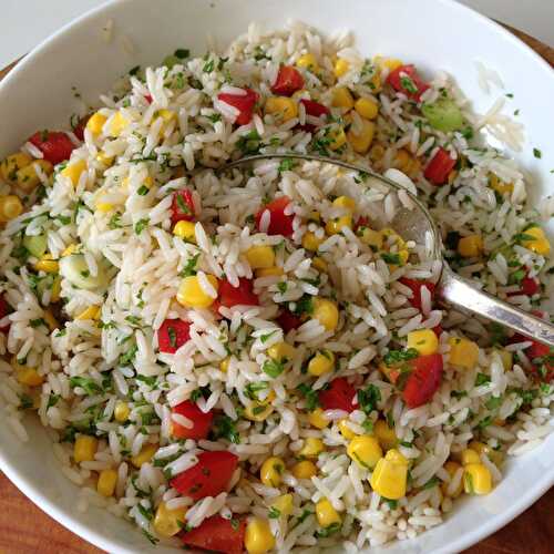 Red, Gold and Green Rice Salad
