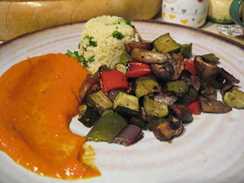 Roasted Tomato Sauce with Roasted Vegetables and Herby Couscous