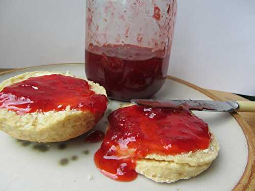 Scones served with homemade strawberry jam