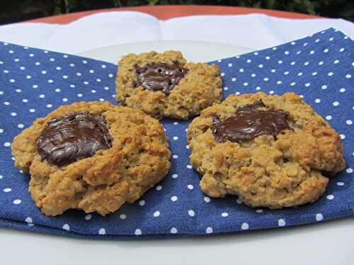 Spiced Oatmeal Cookies with a Chocolate Thumbprint