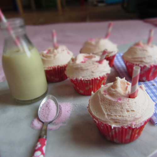 Strawberry Milkshake Cupcakes