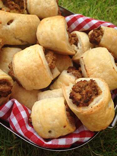 The Ultimate Veggie Sausage Rolls and Tanners White Burgundy