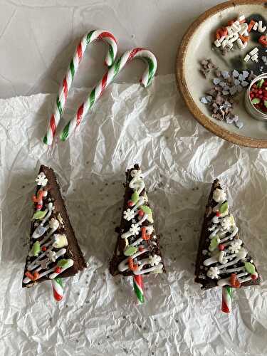 Triple Chocolate Christmas Tree Brownies