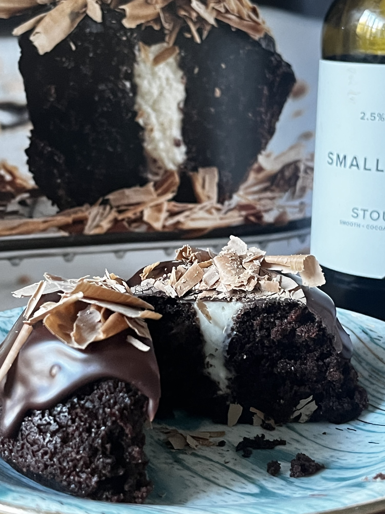 Chocolate Stout Mini Cakes filled with a Baileys style Irish Cream