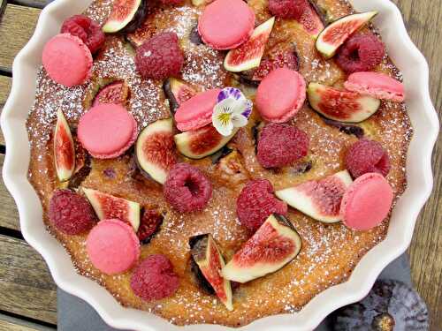 Fig & Almond Pudding with Raspberries