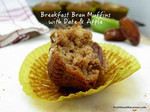 Healthy Breakfast Bran Muffins with Oats, Dates & Apple