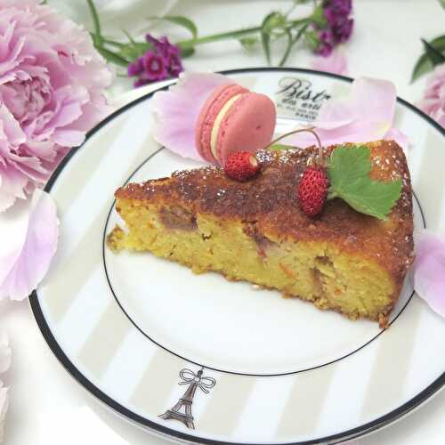 Rhubarb, Rose and Orange Cake