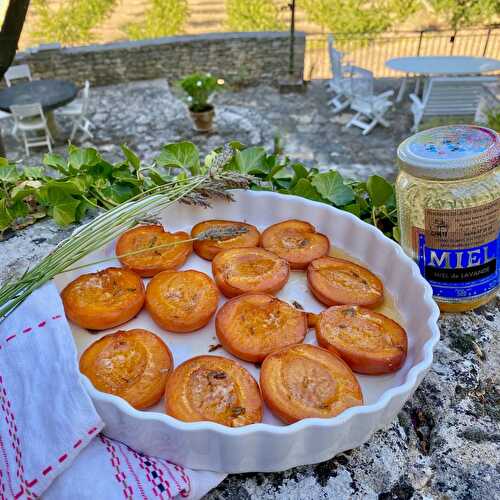 Baked Apricots with Honey and Lavender