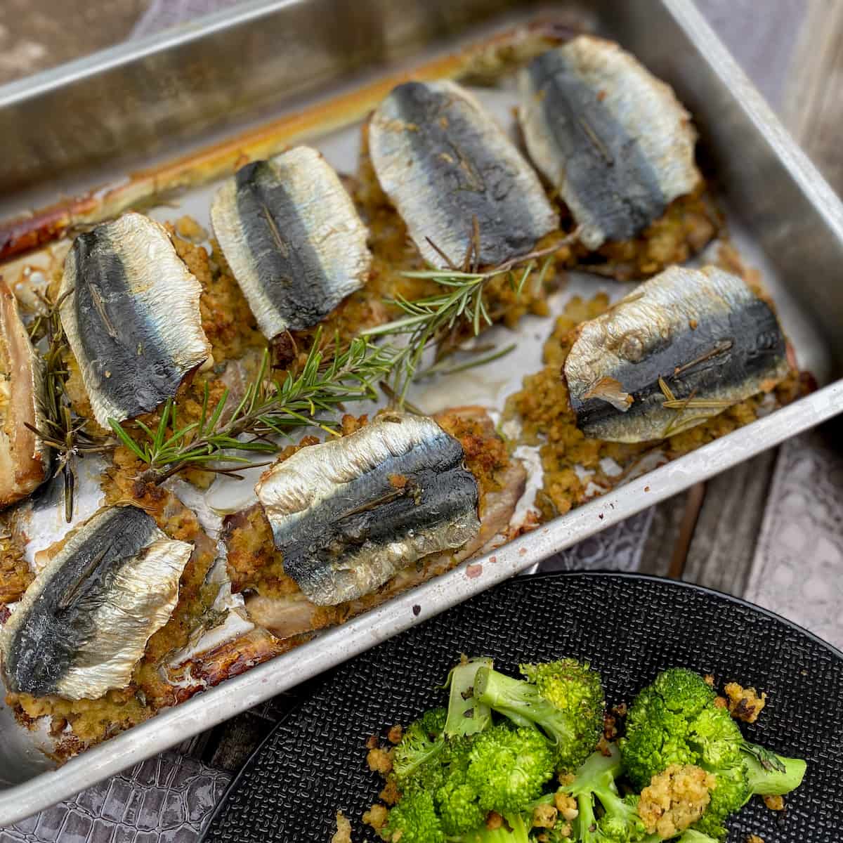 Roasted Sardines with Herb Stuffing