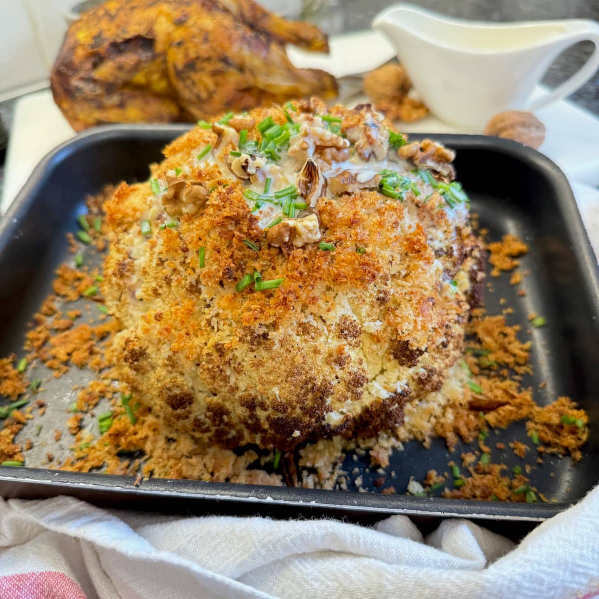 Whole Roasted Cauliflower with Cheese