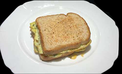 Cheesy Bread Omelette Sandwich