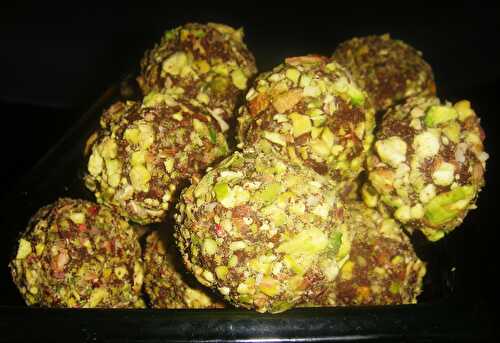 Pistachio Almond Chocolate Truffles