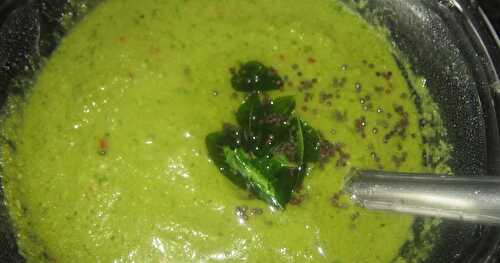Coriander leaves Chutney / Green Chutney with onions - Kothamalli Chutney Recipe - Side dish for   Idli and Dosa