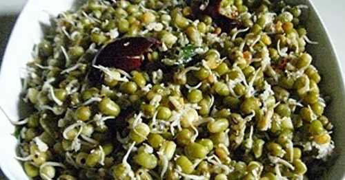 Green Moong dhal Sundal - Pachaipayiru Sundal for Kollu - Navarathri Festival Recipe