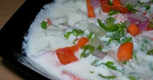 Healthy Mixed Vegetable Raita /  Vegetable Curd Pachadi - High Fiber Rich Raita Recipes for Biryani, Roti, Pulav, Chapathi, etc.
