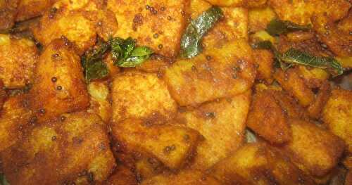Karunai Kizhangu Chops in Kalyana Veetu Style - Yam Chops / Sennai Kizhangu fry tossed with Spicy Masalas