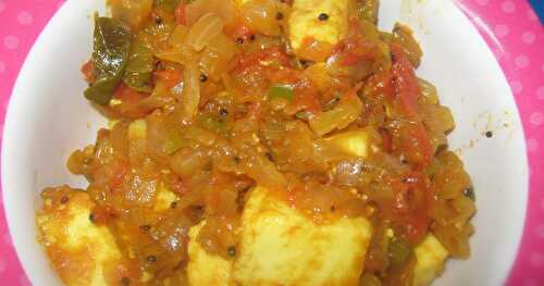 Paneer Onion Tomato Curry - Tawa Paneer Onion Tomato thokku - Tamilnadu Style Easy Paneer Recipe 