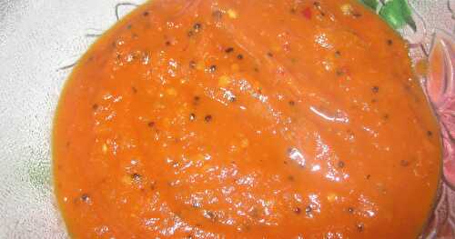 Tangy Tomato Chutney - Kara Chutney - Traditional Tomato Chutney 