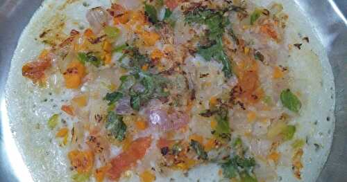 Vegetable Uthappam | Mixed Vegetable Uttapa | South Indian Vegetable Thick Dosa