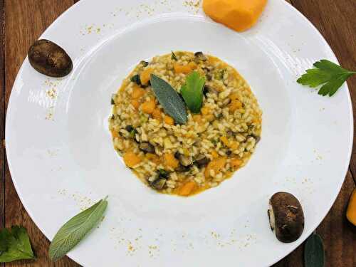 One-Pan Butternut Squash Risotto with Mushrooms