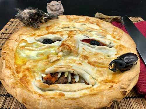 Spooky Face Meat Pie for Halloween - Maplewood Road