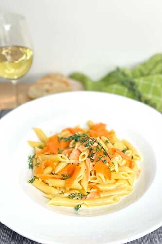 Penne With Cream and Smoked Salmon