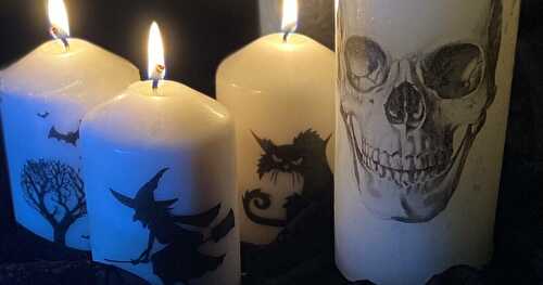 DIY Image Transfer Candles (for Halloween!)