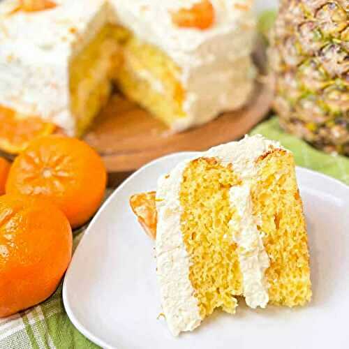 Mandarin Orange Cake with Pineapple Frosting