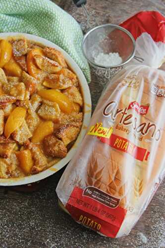 Caramel Peach Cobbler Bread Pudding w/ Sara Lee® Artesano™ - Margarita's On The Rocks