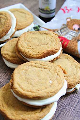 Chewy Gingerbread Cookie Sandwich w/ Cheesecake Buttercream Icing - Margarita's On The Rocks