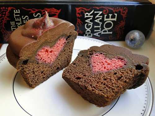 Tell-tale heart chocolate-raspberry cupcakes – Marshmallows & Margaritas