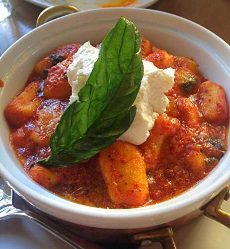 GNOCCHI WITH CLASSIC TOMATO SAUCE  TOPPED WITH RICOTTA CHEESE