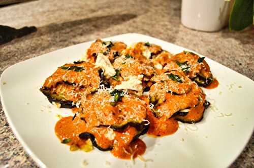 ROASTED EGGPLANT AND RICOTTA STACKS WITH A CREAMY TOMATO SAUCE