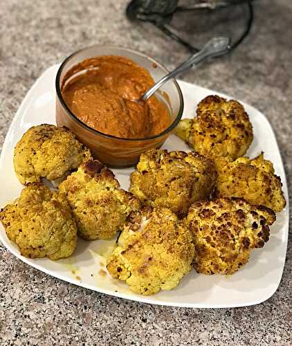 TURMERIC ROASTED CAUILFLOWER WITH CHIPOTLE AIOLI