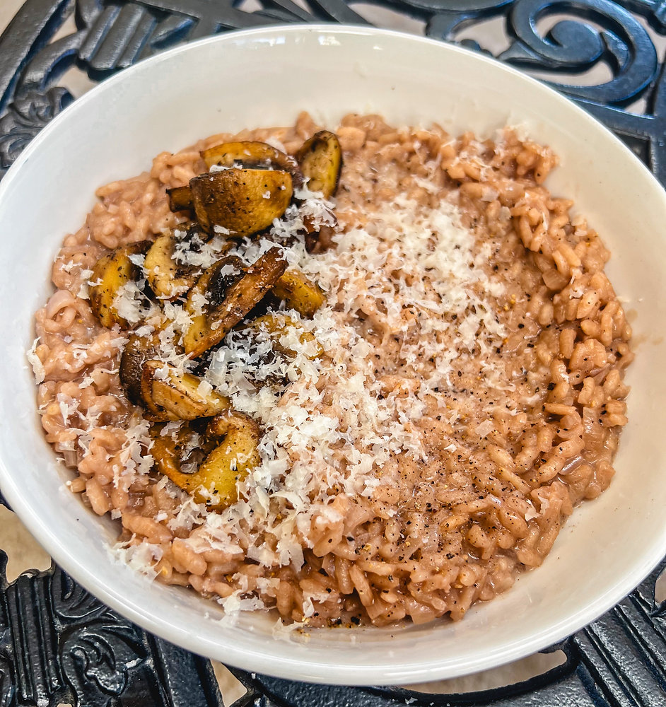 RISOTTO AL VINO ROSSO E FUNGHI