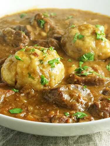 Beef & Bean Stew with Dumplings