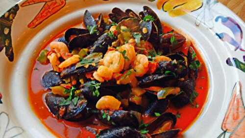 Mussels & Shrimp in Chorizo Sauce