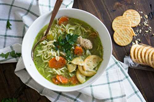Pesto Chicken Noodle Soup