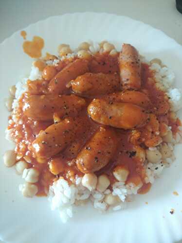 Sausages with Rice & Chickpeas